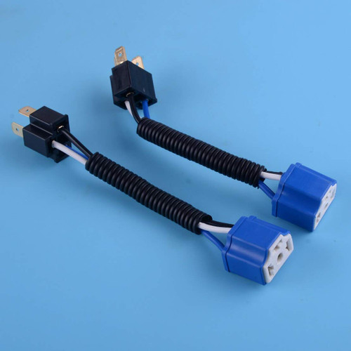 Davitu Cables, Adapters & Sockets - DWCX 2Pcs Universal H4 Bulb Ceramic Wire Wiring Harness Headlight Socket Connector Plug Extension