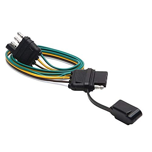 Davitu Cables, Adapters & Sockets - Universal Trailer Light Wiring Harness Wire Connector 60in Trailer Light Wiring Harness 4-Pin Plug 18 AWG Flat Wire Connector