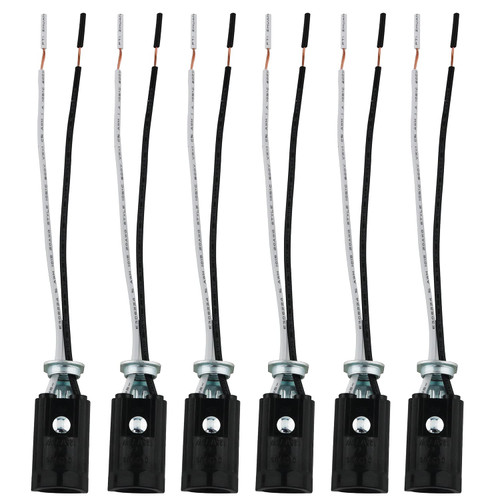 E12 Lamp Holder ZZLZX 6PCS 75W/125V Candelabra Base Light Socket with Wire Lead for E12 Incandescent LED Light Bulb, E12 Chandelier Candle Lamp Holder
