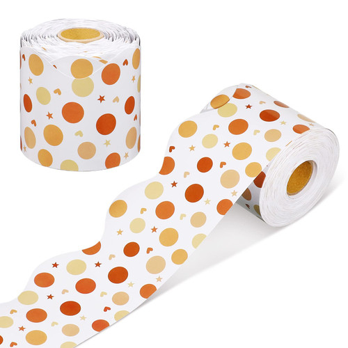 69 ft Scalloped Boho Classroom Borders Boho Hearts Bulletin Board Borders Colorful Paper Rolled Teachers Die Cut Trimmer Border for Bulletin Board Classroom Chalkboard Wall Decor