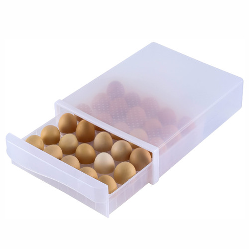 Home Egg Container For Refrigerator 30 Egg Storage Organizer With Lid,tackable Deviled Egg Container Clear Egg Holder Tray For Countertop,Pack of 1