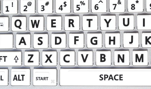 English US Large Lettering (Upper CASE) Non Transparent for Computer Keyboard with White Background