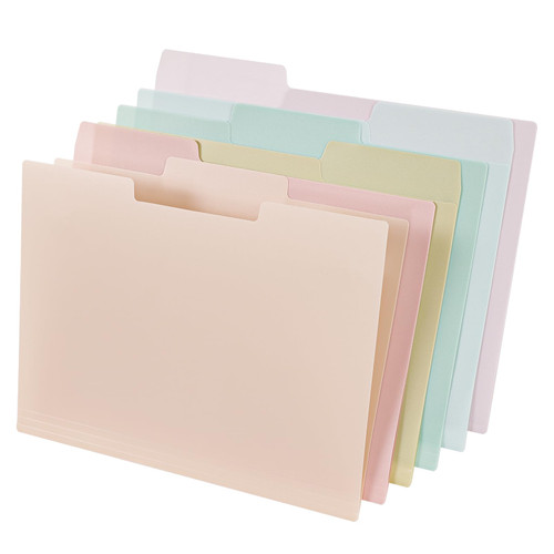 EOOUT Poly File Folders, 18 Pack, Pastel Colors, 1/3-Cut Tab, Colored File Folders, File Folders Letter Size, Office File Folder, Colored Folders, Office Supplies File Folders