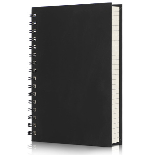 EUSOAR Spiral Notebook College Ruled, 3packs Black A5 5.5" x 8.3" Tear-off Paper Thick Hardcover, 160Pages/ 80Sheets 100GSM Lined Pages, Notebooks for Work Office Journaling Sketchbook Travel Diary