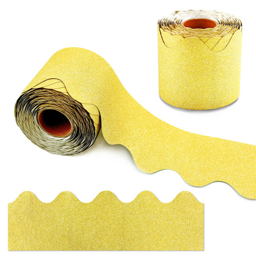 YETOOME 65.6 Feet Glitter Bulletin Board Border, Shine Glitter Scalloped Borders Bulletin Board Border Decorative Bulletin Board Trim for School Classroom Office Chalkboard Decoration (Gold) YETOOME 65.6 Feet Glitter Bulletin Board Border, Shine Glitter Scalloped Borders Bulletin Board Border Decorative Bulletin Board Trim for School Classroom Office Chalkboard Decoration (Gold)