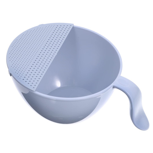Hemoton Japanese Rice Washing Bowl Kitchen Strainer Colander Bowl Drain Basket Wash Strainers for Fruits Vegetables Cleaning (Grey)
