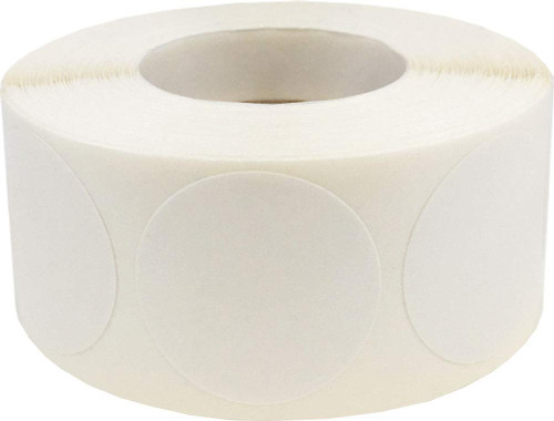 Laminated White Color Coding Labels for Organizing Inventory 1 Inch Round Circle Dots 500 Total Adhesive Stickers On A Roll