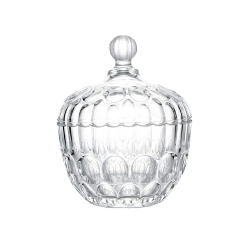 vipolish Clear Glass Storage Jars Candy Jar Crystal Crown Jars with Crystal Lid Cookie Biscuit Sugar Storage Decorative Containers