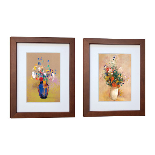 DEKWINN 8x10 Picture Frame Set of 2 Made of Solid Wood Photo Frame with Real Glass for Pictures 5x7 with Mat or 8x10 Without Mat, Wall Gallery or Tabletop display Picture Frames, Dark Brown