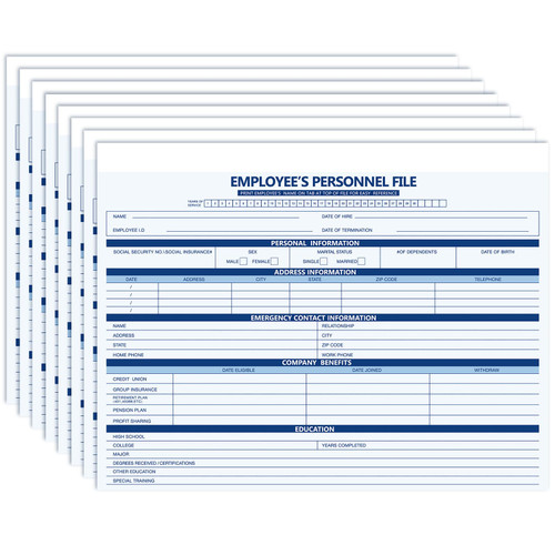 Kosiz 100 Pcs Employee Personnel File Folders Apply to 11-3/4 x 9-1/2 Inches Folders Employee File Folders Employee Record Folders Personnel Record Organizer for Office Record Employee File Pocket