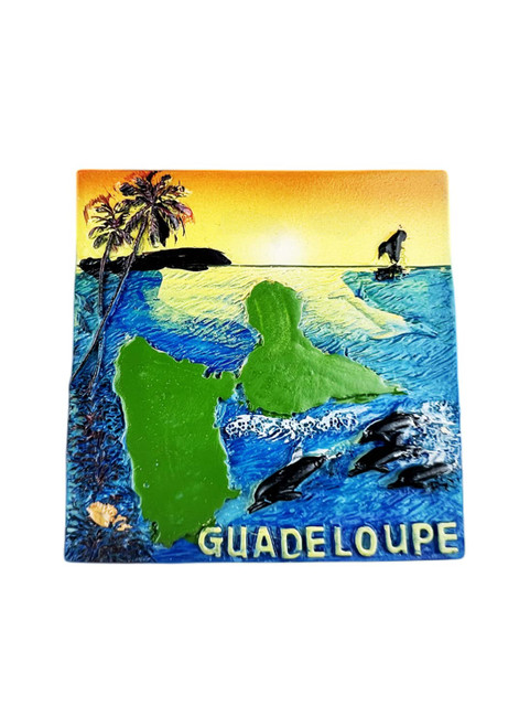 Guadeloupe France Refrigerator Magnet Travel Souvenir Fridge Decoration 3D Magnetic Sticker Hand Painted Craft Collection