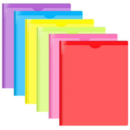 INFUN Heavy Duty Plastic Pocket Folder with Prongs and Clear Front Pocket - 6 Pack, 3 Prong Folders with Pockets and Card Slot, Assorted Colors Pocket Folders with Prongs for Letter Size Paper INFUN Heavy Duty Plastic Pocket Folder with Prongs and Clear Front Pocket - 6 Pack, 3 Prong Folders with Pockets and Card Slot, Assorted Colors Pocket Folders with Prongs for Letter Size Paper