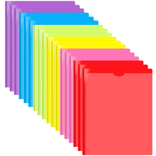 INFUN Heavy Duty Plastic Pocket Folder with Prongs and Clear Front Pocket - 18 Pack, 3 Prong Folders with Pockets and Card Slot, Assorted Colors Pocket Folders with Prongs for Letter Size Paper INFUN Heavy Duty Plastic Pocket Folder with Prongs and Clear Front Pocket - 18 Pack, 3 Prong Folders with Pockets and Card Slot, Assorted Colors Pocket Folders with Prongs for Letter Size Paper
