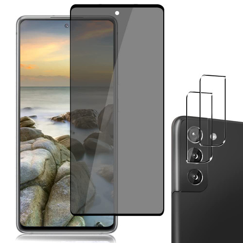 ?1+2 Pack?Galaxy S21 Plus Screen Protector and Lens Protector [ Edge Coverage] [Privacy Anti Spy] [9H Hardness ] Tempered Glass Screen Protector for Samsung Galaxy S21 Plus / S21 + 5G (6.7Inch)