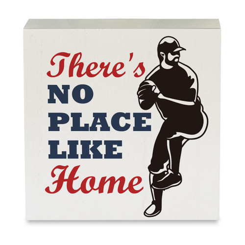 Summer Baseball Wood Box Sign Rustic Baseball Lovers Wooden Box Sign Decorative Country Sign Block Plaque for Home Desk Table Shelf Decor 5"x 5"