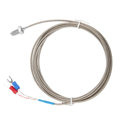 Thermocouple Probe, M6 BSW Screw Probe Temperature Sensor K Type Thermocouple Temperature Sensor Wire Temperature (2M)