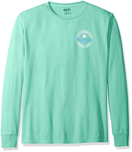 NCAA Clemson Tigers Adult NCAA Dyed Ringspun Fashion Color Longsleeve Tee,Medium,Seafoam