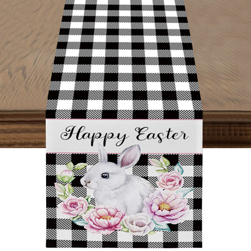 Flyart Easter Bunny Easter Table Runner, Easter Decorations Happy Easter Rabbit Table Runners, Seasonal Spring Kitchen Dining Table Decor Easter Decorations for The Home Party Decor (13x72 inch) Flyart Easter Bunny Easter Table Runner, Easter Decorations Happy Easter Rabbit Table Runners, Seasonal Spring Kitchen Dining Table Decor Easter Decorations for The Home Party Decor (13x72 inch)