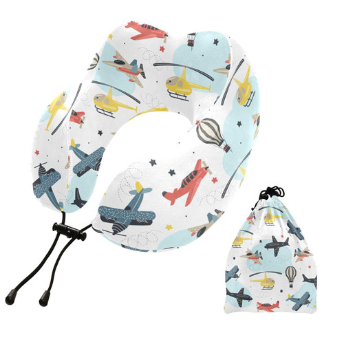 Sinestour Air Transport Plane Travel Neck Pillow Airplane Pillow Memory Foam Travel Pillow with Storage Bag Long Flight Essentials for Home Office Adults Kids