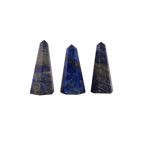 Aatm Natural Healing Gemstone Lapis Lazuli Tower Jumbo six Facet Set of 3 (33mm to 37mm) Aatm Natural Healing Gemstone Lapis Lazuli Tower Jumbo six Facet Set of 3 (33mm to 37mm)