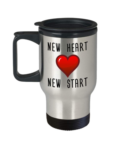 Heart Transplant Gift - Heart Recipient Present - Heart Transplant Travel Mug - New Heart, New Start