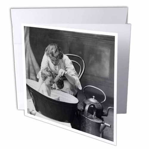 3dRose Magic Lantern Slide Circa 1890 Victorian Photo Bath Time - Greeting Cards (gc-359110-5) 3dRose Magic Lantern Slide Circa 1890 Victorian Photo Bath Time - Greeting Cards (gc-359110-5)