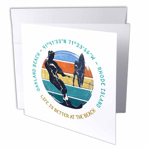 3dRose Oakland Beach, Warwick, Rhode Island summer travel family... - Greeting Cards (gc-365974-5)