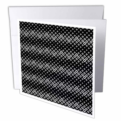 3dRose Black and white square pattern background design - Greeting Cards (gc-373731-5)
