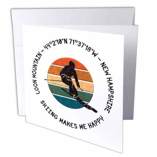 3dRose Loon Mountain, New Hampshire. Man skier on white. Alpine... - Greeting Cards (gc-374689-2)