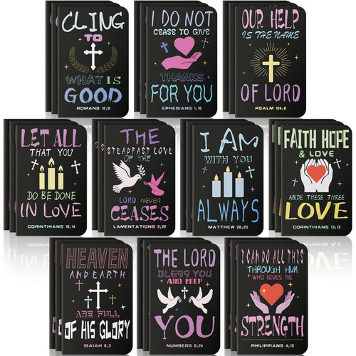 Bible Verse Journals Small Pocket Bible Notebook Inspirational Notebooks Scripture Notepads Inspirational Office Supplies Christian Notebooks for Prayers Office School Home (30 Pieces)