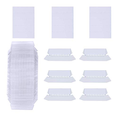 150 Sets Hanging Folder Tabs and Inserts for Clear Identification of Hanging Files, 2 inch Clear Hanging File Tabs,Easy to Read (150 White Inserts and 150 Plastic Tabs)