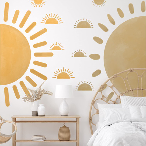 20 Pcs Half Sun Wall Decal Large Boho Wall Decals Sunshine Wall Stickers Vinyl Nursery Removable Peel and Stick Wall Decals for Nursery Kids Room Playroom Decor (Simple Style) 20 Pcs Half Sun Wall Decal Large Boho Wall Decals Sunshine Wall Stickers Vinyl Nursery Removable Peel and Stick Wall Decals for Nursery Kids Room Playroom Decor (Simple Style)