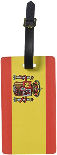 Graphics & More Spain Flag Luggage Tags Suitcase Carry-on Id, White
