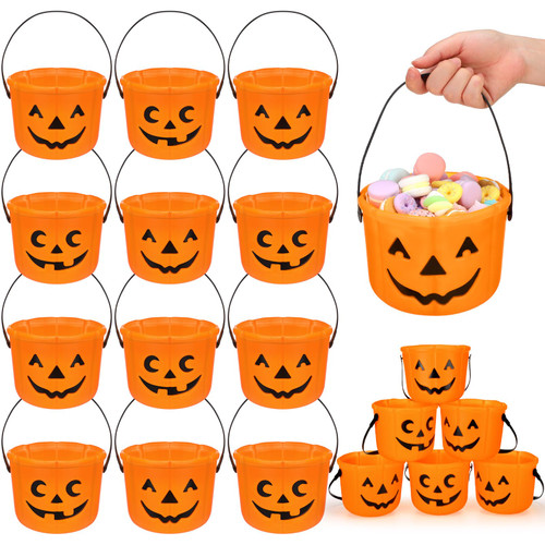 Jenaai 12 Pcs Halloween Trick or Treat Pumpkin Buckets, Halloween Pumpkin Buckets, Halloween Party Favors, Pumpkin Face Candy Basket, Plastic Pail Candy Bowl Holder with Handle or Party Decoration Jenaai 12 Pcs Halloween Trick or Treat Pumpkin Buckets, Halloween Pumpkin Buckets, Halloween Party Favors, Pumpkin Face Candy Basket, Plastic Pail Candy Bowl Holder with Handle or Party Decoration