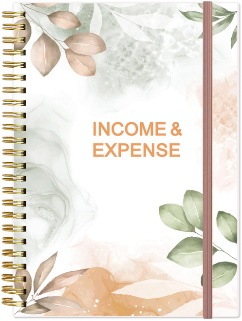 Income & Expense Tracker - Income and Expense Ledger Book for Small Business, Accounting Bookkeeping Tracking Ledger Log Book for Woman and Man, 5.8" x 8.3", Rose Leaf