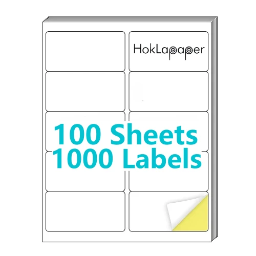 Hoklapaper 2" x 4" Shipping Labels,Printable White Mailing Labels for Laser/Inkjet Printer,Permanent Adhesive Sticker Labels(100 Sheets,1000 Labels)