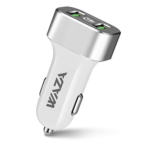 WAZA Car Charger with Quick Charge 3.0, 36W Dual Ports for Android Smartphone/iPhone/ipad and More (White)