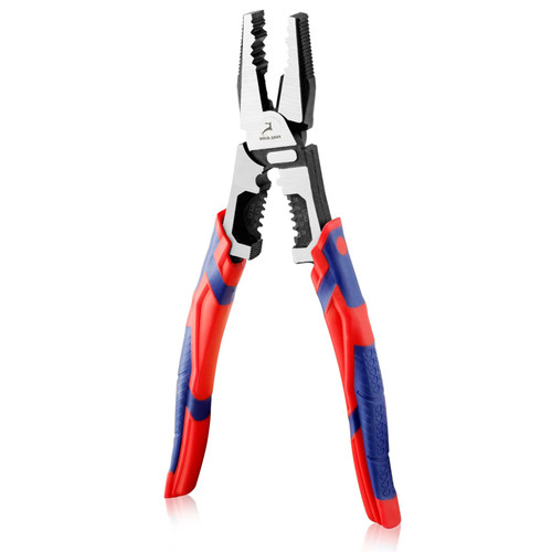 GOLD DEER 9 Inches Linesman Pliers Combination Pliers Wire Stripper Multi Use High Leverage Wire Crimper Cutter Industrial Side Cutter Heavy Duty Professional Tool Fencing Wire Plires