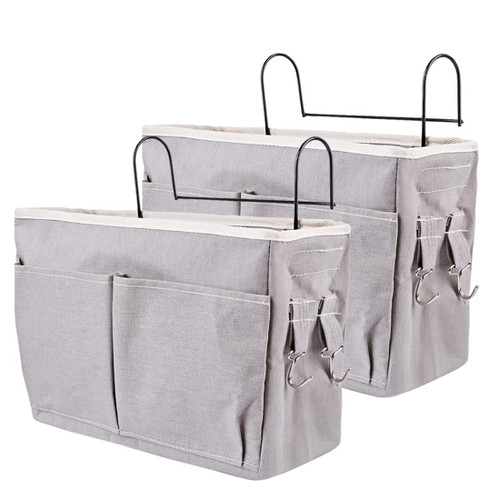 Scakbyer Bedside Caddy, 2PCS Bedside Storage Hanging Bag Bunk Bed Storage Caddy for Dormitory Room, Hospital Bed Rails, Baby Bed, Camp (Grey) Scakbyer Bedside Caddy, 2PCS Bedside Storage Hanging Bag Bunk Bed Storage Caddy for Dormitory Room, Hospital Bed Rails, Baby Bed, Camp (Grey)
