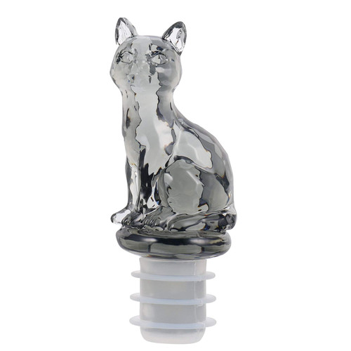 Hemoton Crystal Cat Shape Wine Stopper Silicone Wine and Beverage Bottle Stopper Clear Wine Stopper (Grey)