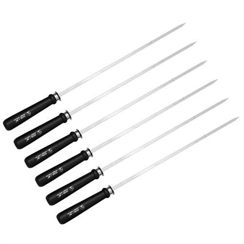 Happyyami Bbq Tools Grilling Tools Set Barbecue Tool Sets 6pcs Skewers Stainless Steel Barbecue Kabob Skewers Flat Grilling Skewer Reusable Sticks Grilling Tools Set Bbq Tool Set