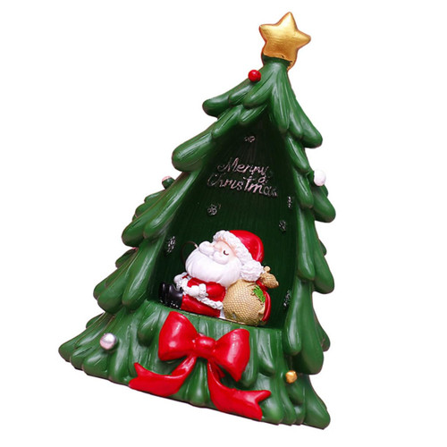 BESTOYARD 1pc Decorative Lights Mini Figurines Green Decorations Lighted Christmas Tree Dollhouse Mini Christmas Tree Light up Christmas Trees Festival Home Decor Resin Decor