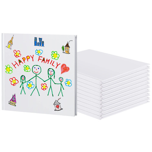 Henoyso 20 Pcs White Hardcover Blank Books for Kids to Write Stories Hardcover Book Hardcover Sketchbooks Blank Journal 20 Sheets Blank Story Book Bulk for Students Classroom Kids (5 x 5 Inch)