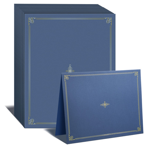 Panelee 60 Pcs Certificate Holders with Gold Foil Border Diploma Holder Diploma Cover Certificate Folders Certificate Covers for Letter Size 8.5 x 11 Cardstock Document Certificates (Navy Blue)