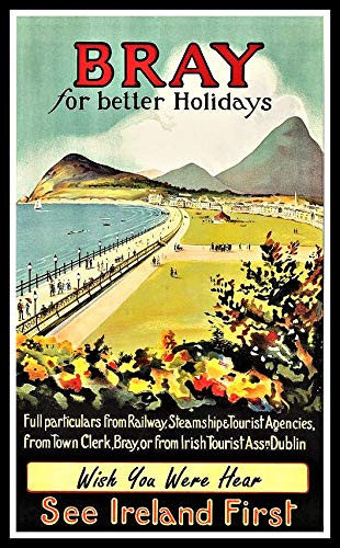 Bray Ireland Fridge Magnet 2.5 x 3.5 Vintage Travel Poster Magnetic Canvas Print