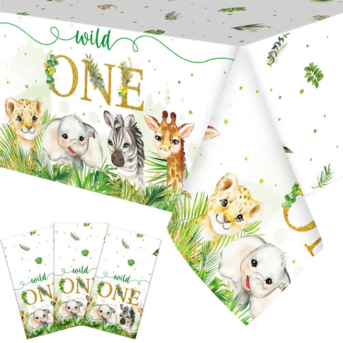 Newwiee Wild One Tablecloths Jungle Safari Tablecloths Wild One Birthday Decorations Safari Wild Animal Table Cover Rectangle Jungle Table Cloths for Birthday Baby Party Decorations, 54 x 108 Inch Newwiee Wild One Tablecloths Jungle Safari Tablecloths Wild One Birthday Decorations Safari Wild Animal Table Cover Rectangle Jungle Table Cloths for Birthday Baby Party Decorations, 54 x 108 Inch