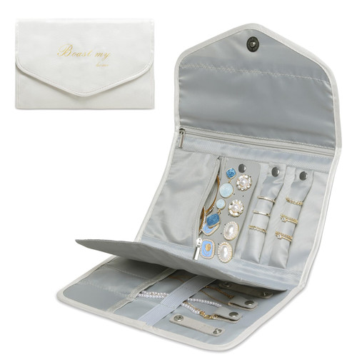 labato Jewelry Travel Organizer, Travel Essentials Slim travel organizer Case Portable Roll Bag Zipper Pouch for Tangle Free Necklace, Earrings, Rings, Bracelets