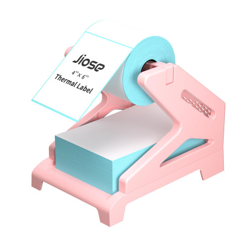 JIOSE 4x6 Label Holder Pink - Thermal Label Holder for Rolls and Fan-Fold Labels - Work with Desktop Label Printer