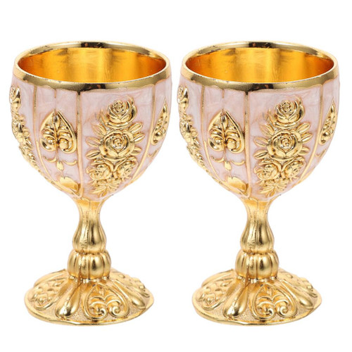 VOSAREA Chalice Goblet Wine Goblet, Golden Altar Chalice Witchcraft Cup Copper Water Offering Bowl Alloy Vintage Chinese Wine Glasses Retro Drinking Communion Cups 2pcs VOSAREA Chalice Goblet Wine Goblet, Golden Altar Chalice Witchcraft Cup Copper Water Offering Bowl Alloy Vintage Chinese Wine Glasses Retro Drinking Communion Cups 2pcs