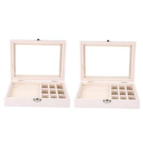 Holibanna 2 Pcs Boxes Jewelry Box Watch Storage Box Earring Storage Organizer Jewelry Storage Organizer Jewelry Storage Case Necklace Organizer Earring Organizer Box Compartment Jewelry Box